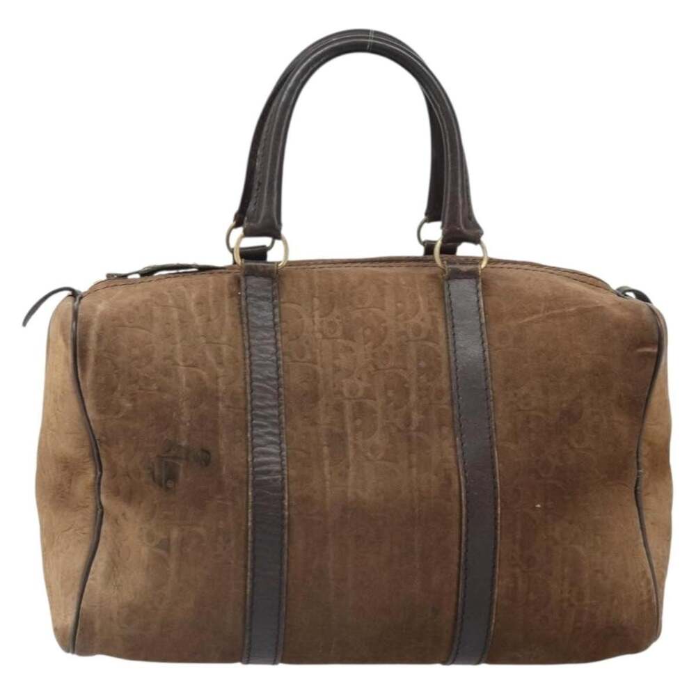 Dior Trotter Suede Handbag Gold